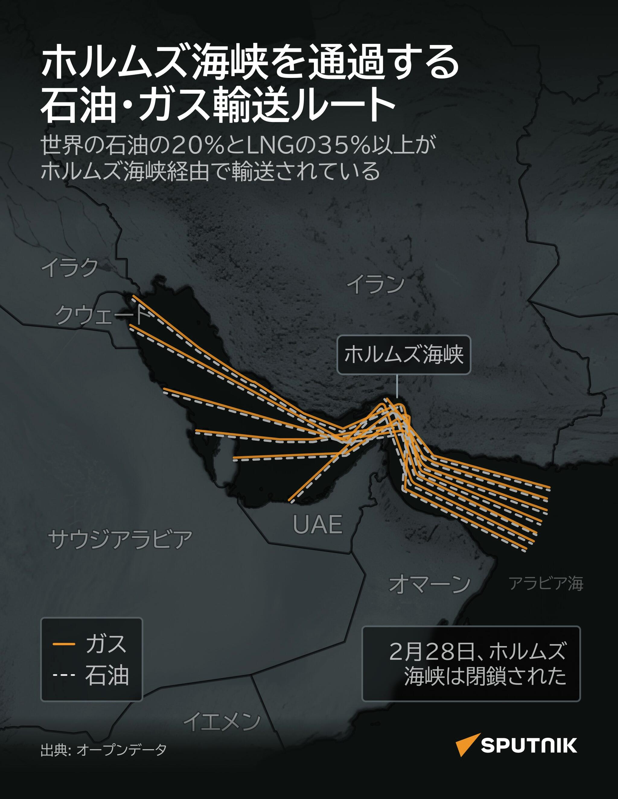 ホルムズ海峡を通過する石油・ガス輸送ルート - Sputnik 日本