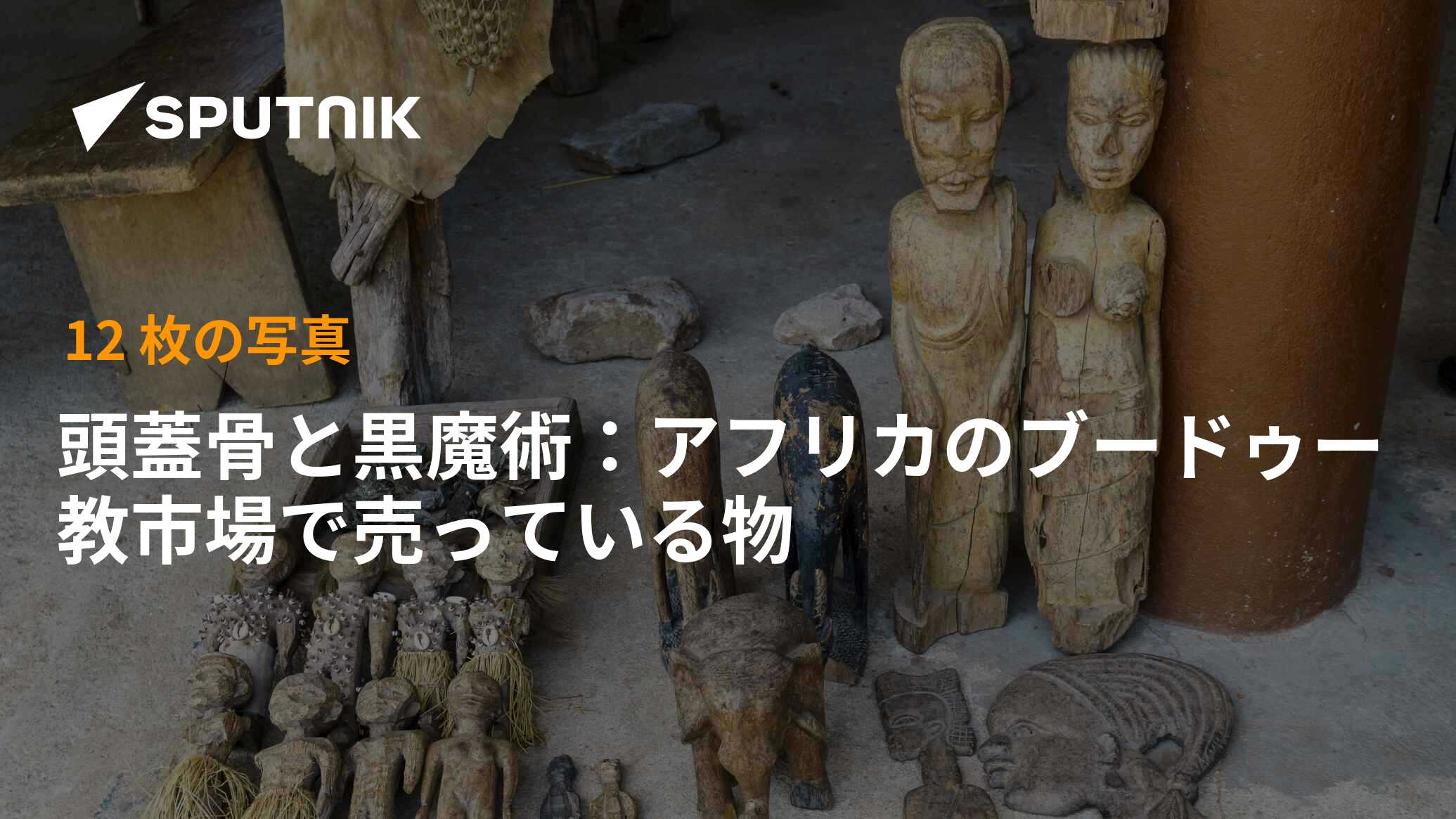 頭蓋骨と黒魔術:アフリカのブードゥー教市場で売っている物 頭蓋骨と黒魔術:アフリカのブードゥー教市場で売っている物