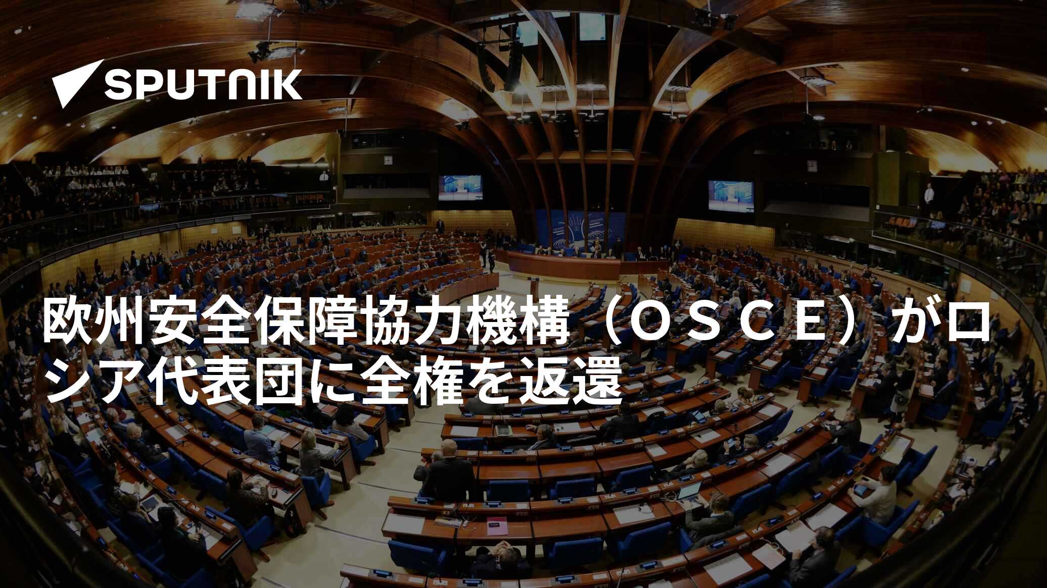欧州安全保障協力機構（OSCE）がロシア代表団に全権を返還 2019年6月27日, Sputnik 日本
