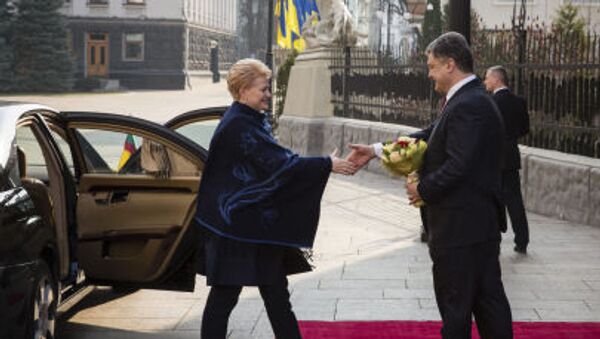 ウクライナのポロシェンコ大統領、リトアニア共和国のグリボウスカイテ大統領 - Sputnik 日本