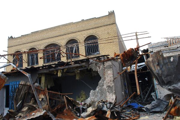 ドネツクでの砲撃の結果、破壊された建物 - Sputnik 日本