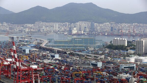 Вид на южнокорейский порт Пусан - Sputnik 日本