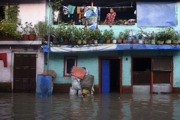 7月20日、ネパールの首都カトマンズで、モンスーンの雨によって発生した洪水 - Sputnik 日本