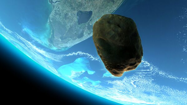 Астероид на фоне Земли - Sputnik 日本