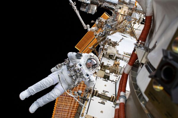 国際宇宙ステーション（ISS）の外で船外活動を行ったNASAのクリストファー・キャシディ飛行士 - Sputnik 日本