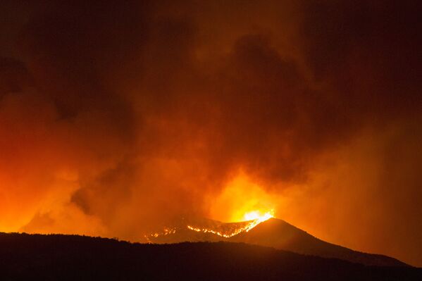 米カリフォルニア州バニングで炎に包まれる森林 - Sputnik 日本