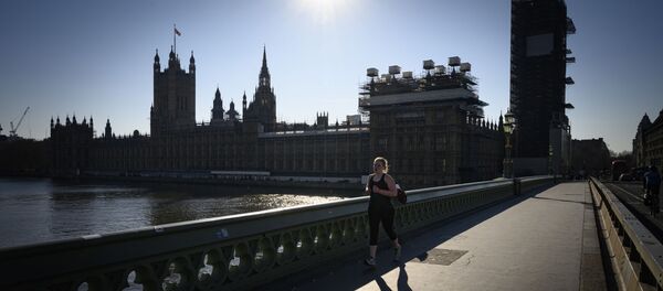 Девушка на Вестминстерском мосту в Лондоне Девушка на Вестминстерском мосту в Лондоне - Sputnik 日本