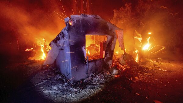 8月19日、カリフォルニア州ナパ郡で発生した山火事で全焼した家 - Sputnik 日本