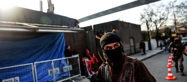 Офицер полиции у клуба Reina после нападения на посетителей в новогоднюю ночь, Стамбул Офицер полиции у клуба Reina после нападения на посетителей в новогоднюю ночь, Стамбул - Sputnik 日本