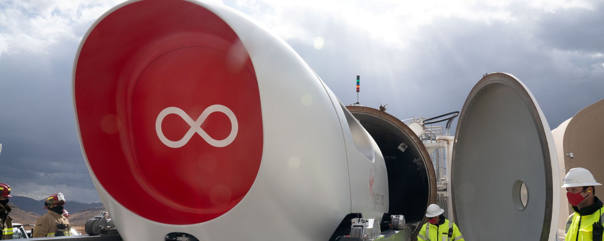 A Virgin Hyperloop pod is seen at their DevLoop test site in Las Vegas, Nevada, in this November 8, 2020 handout image released by Virgin Hyperloop - Sputnik 日本, 1920, 10.01.2022