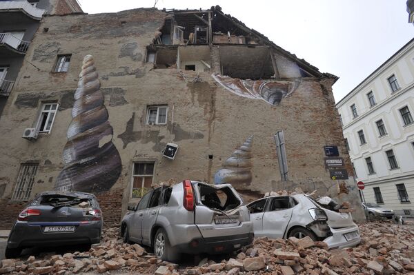 クロアチア首都ザグレブで発生した大地震（3月22日撮影） - Sputnik 日本