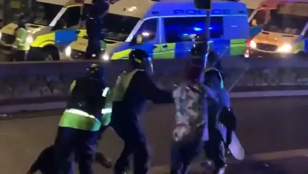警官に噛み付く警察犬 - Sputnik 日本