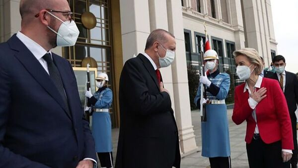 Визит главы ЕС Мишеля и председатель Еврокомиссии У. Ляйен в Турцию - Sputnik 日本