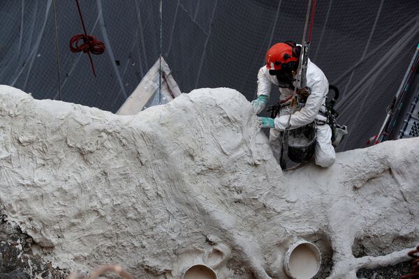 ノートルダム大聖堂の再建工事現場で作業にあたる作業員 - Sputnik 日本