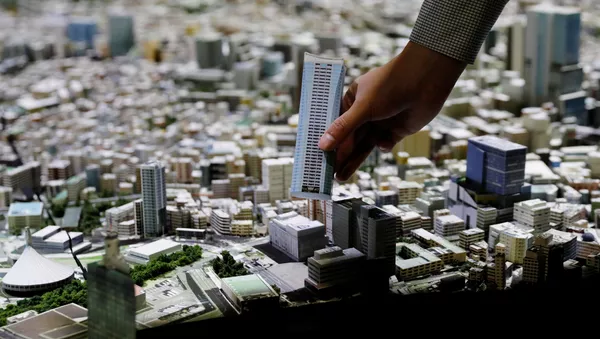 東京都港区六本木の研究施設「森ビルアーバンラボ」に設置された1000分の1スケールの東京模型 - Sputnik 日本