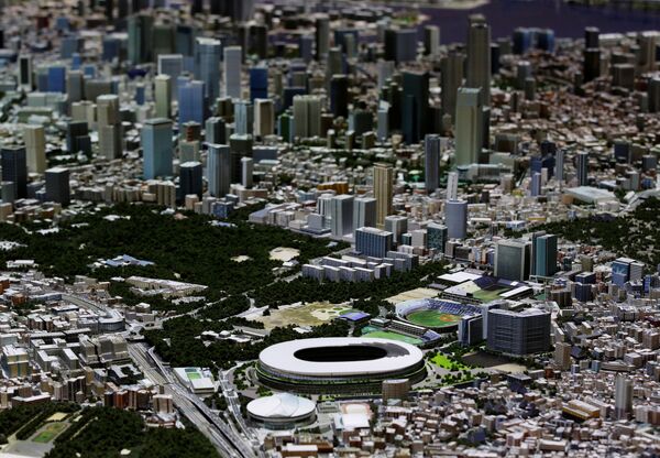 「森ビルアーバンラボ」に設置された東京模型。新国立競技場周辺 - Sputnik 日本