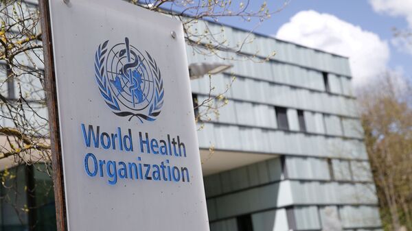 Логотип Всемирной организации здравоохранения в Женеве - Sputnik 日本