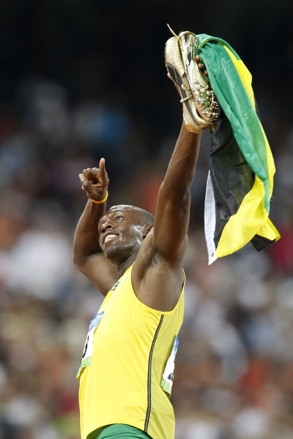 2008年北京オリンピック（第29回大会）の男子陸上100メートルで世界新記録を更新したジャマイカのウサイン・ボルト選手 - Sputnik 日本
