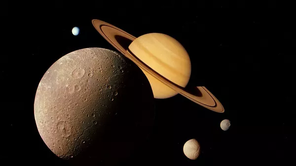 Снимки Диона и Сатурна, снятые зондом Вояджер-1 - Sputnik 日本