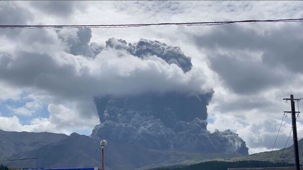 噴火した阿蘇山から立ち上がる噴煙 - Sputnik 日本