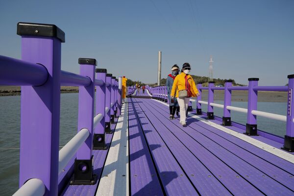 ベリーペリ色に塗られた橋（韓国・全羅南道） - Sputnik 日本