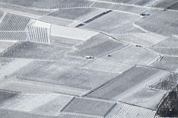雪が積もった畑と民家（イタリア・アルペ・チンブラ） - Sputnik 日本
