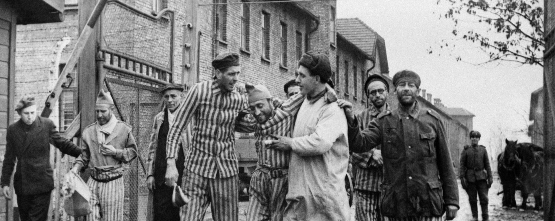 ナチスが作った収容所「アウシュビッツ＝ビルケナウ強制収容所」に収監されていた囚人を解放するソ連軍。ポーランドのアウシュビッツにて - Sputnik 日本, 1920, 27.01.2023