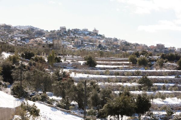 雪が積もった村（レバノン・ナバティーエ県、20日） - Sputnik 日本