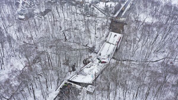 A collapsed bridge in Pittsburgh, Pennsylvania, U.S., January 28, 2022.  - Sputnik 日本