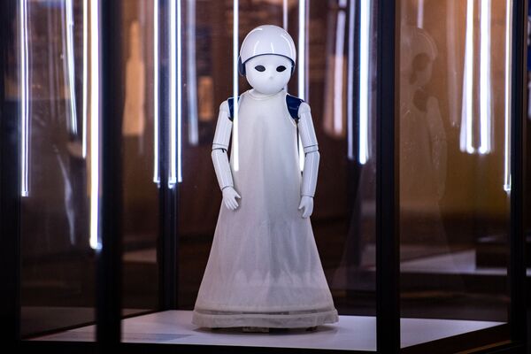 「きみとロボット展」で展示されているフラワー・ロボティクス社のヒューマノイドロボット「Posy（ポージー）」（東京都江東区、22日） - Sputnik 日本