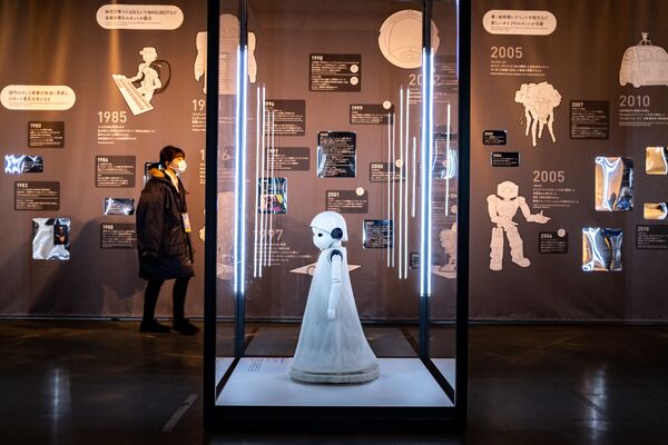 「きみとロボット展」で展示されているフラワー・ロボティクス社のヒューマノイドロボット「Posy（ポージー）」（東京都江東区、22日） - Sputnik 日本