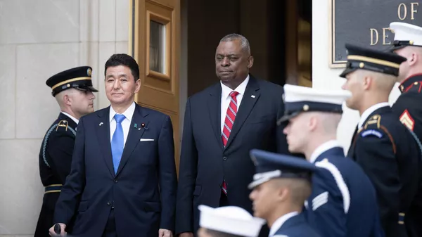 日本の岸信夫防衛相と米国のオースティン国防長官 - Sputnik 日本