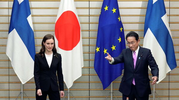 フィンランドのサンナ・マリン首相と日本の岸田文雄首相 - Sputnik 日本