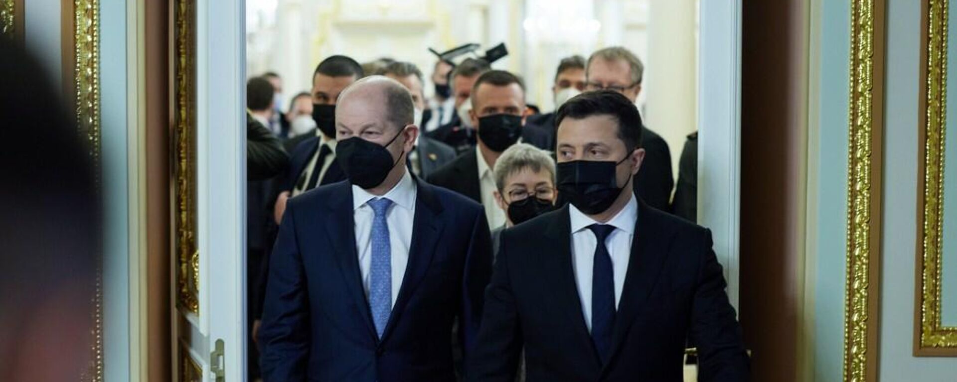 キーウ（キエフ）で会談するドイツのオラフ・ショルツ首相とウクライナのヴォロディミル・ゼレンスキー大統領 - Sputnik 日本, 1920, 31.05.2022