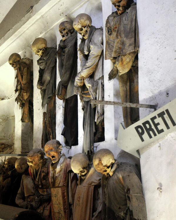 カプチン・フランシスコ修道会のカタコンベ（地下墓所）。ミイラ化した遺体が並ぶ（伊シチリア島・パレルモ） - Sputnik 日本