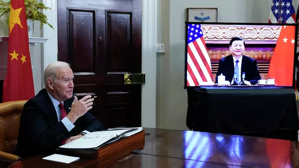 過去の米中首脳電話会談の様子（2021年） - Sputnik 日本