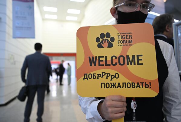 第2回国際トラ保護フォーラムの参加者を出迎えるボランティア（ロシア・ウラジオストク、5日） - Sputnik 日本