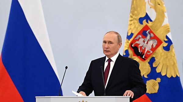 Церемония подписания договоров о вхождении в РФ ДНР, ЛНР, Запорожской и Херсонской областей состоялась в Кремле  - Sputnik 日本