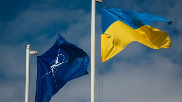 ウクライナの国旗と北大西洋条約機構（NATO）の旗 - Sputnik 日本