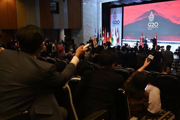 記者会見を開くトルコのエルドアン大統領（インドネシア・バリ島、16日） - Sputnik 日本