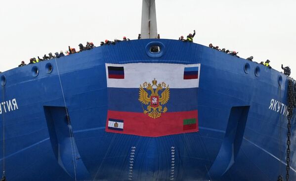 バルティック造船所で行われた22220型原子力砕氷船「ヤクーチア」の進水式（ロシア・サンクトペテルブルク、22日） - Sputnik 日本