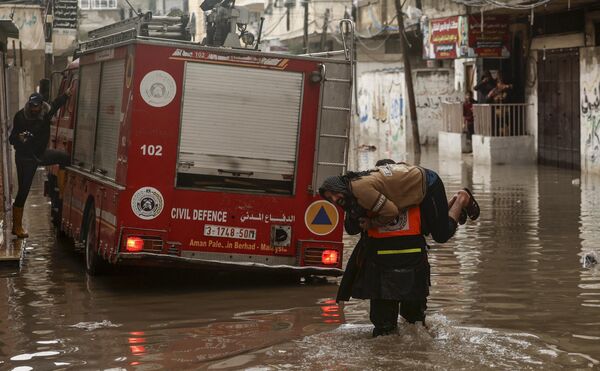 1月、パレスチナ自治区ガザ地区で豪雨による洪水が発生。 - Sputnik 日本