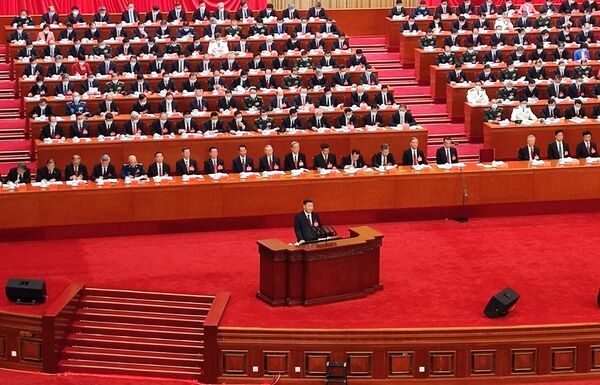 10月16日、中国・北京で中国共産党第20回全国代表大会が開幕。習近平国家主席が挨拶。 - Sputnik 日本