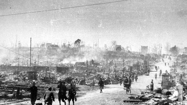 1945年3月10日の大空襲後の東京 - Sputnik 日本