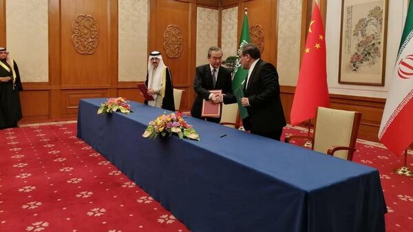 中国・北京で行われたイランとサウジアラビアの協定署名 - Sputnik 日本