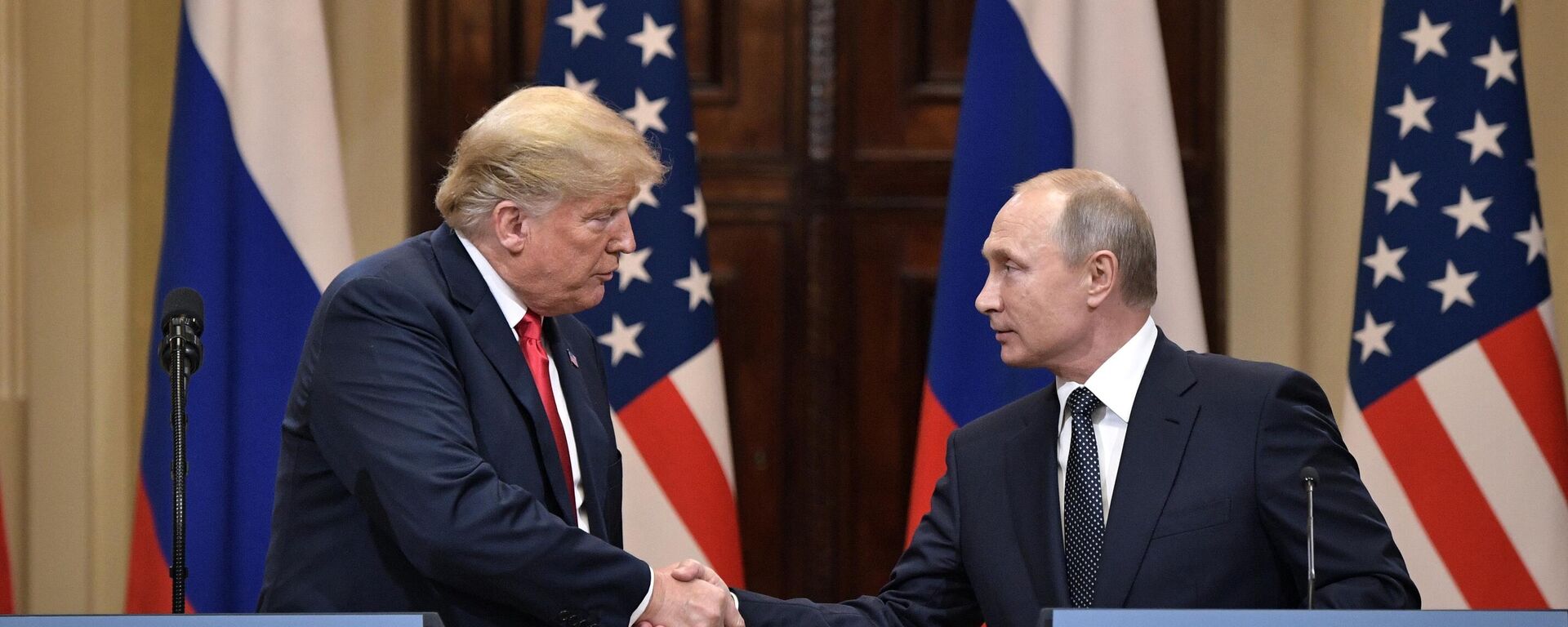 ロシアのプーチン大統領と米国のドナルド・トランプ大統領がヘルシンキで会談（2018年） - Sputnik 日本, 1920, 14.03.2023