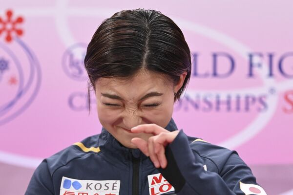 女子ショートプログラム（SP）の演技を終えた日本の坂本花織選手（22日） - Sputnik 日本