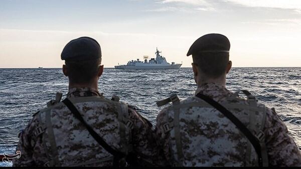 ロシアと中国の艦艇　アラビア海での軍事演習「セキュリティ・ベルト」への参加を前に会合セレモニーに臨む - Sputnik 日本