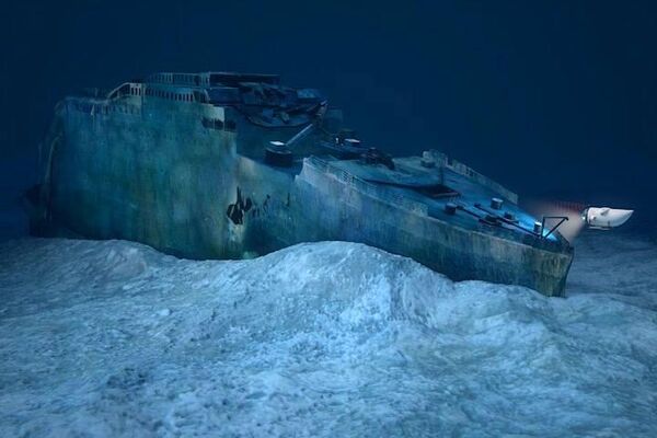 潜水艇「タイタン」によるタイタニック号探索のイメージ図 - Sputnik 日本