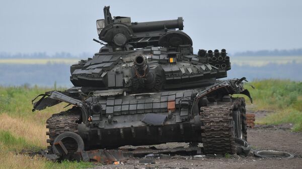 破壊されたウクライナ軍の戦車 - Sputnik 日本